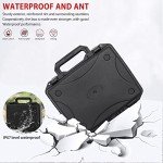 Hard Case with IP67 Waterproof Shockproof Tool Box for Microphone, Drones, Camera, Equipments, Portable Storage Case, 12.2 x 9.8 x 5.5 Inch