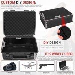 Hard Case with IP67 Waterproof Shockproof Tool Box for Microphone, Drones, Camera, Equipments, Portable Storage Case, 12.2 x 9.8 x 5.5 Inch