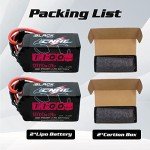 CNHL 6S Lipo Battery 1100mAh 100C 22.2V Lipo Battery with XT60 Plug for FPV Rc Racing Drone Quadcopter Airplane Helicopter(2 PCS)