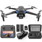 X-shop GPS Drone with 4K Camera Adults, LCD Screen Controller, SD Card, Brushless Motor, FPV Quadcopter with Long Control Range, 60 Mins Flight, Auto Return to Home, Headless Mode, Beginner Gift