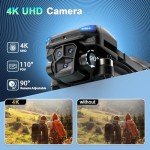 X-shop GPS Drone with 4K Camera Adults, LCD Screen Controller, SD Card, Brushless Motor, FPV Quadcopter with Long Control Range, 60 Mins Flight, Auto Return to Home, Headless Mode, Beginner Gift