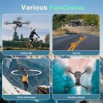 X-shop GPS Drone with 4K Camera Adults, LCD Screen Controller, SD Card, Brushless Motor, FPV Quadcopter with Long Control Range, 60 Mins Flight, Auto Return to Home, Headless Mode, Beginner Gift