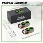 OVONIC 4s Lipo Battery 100C 1550mAh 14.8V Lipo Battery with XT60 Connector for RC FPV Racing Drone Quadcopter(2 Packs)