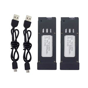 sea jump 2PCS 3.7v 500mAh Lithium Battery with 2PCS USB Charging Cable for E58 S168 Folding Quadcopter 4K HD Aerial Drone Spare Battery