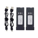 sea jump 2PCS 3.7v 500mAh Lithium Battery with 2PCS USB Charging Cable for E58 S168 Folding Quadcopter 4K HD Aerial Drone Spare Battery