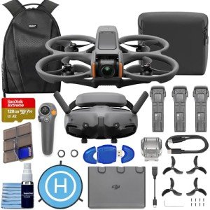 DJI Avata 2 FPV Drone with 3-Battery Fly More Combo CP.FP.00000151.02 4K Video + 128GB Memory, Landing Pad + More