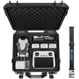 Lekufee Waterproof Hard Carrying Case for DJI Mini 4 Pro/4/3 Pro/3 Drone & RC 2/RC/N2/N1 Controller & Accessories