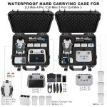 Lekufee Waterproof Hard Carrying Case for DJI Mini 4 Pro/4/3 Pro/3 Drone & RC 2/RC/N2/N1 Controller & Accessories