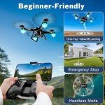 Drone with 1080P Camera for Beginners, Remote Control Quadcopter with Gestures Selfie, Altitude Hold, One Key Start, 3D Flips, 2 Batteries, Toy for Beginners, Black