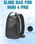 PEKREWS Mini 4 Pro Case, Waterproof Hard Carrying Case, Portable Travel Drone Sling Backpack, Crossbody Bag Compatible with DJI Mini 4 Pro, RC 2/ RC-N2 Controller, Fly More Combo and Accessories