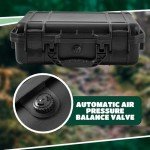 Relaxweex 14.3 x 11.4 x 4.5 Inch Waterproof Hard Case with DIY Customizable Foam Insert Portable Protective Case with Knife for Camera Drones Equipments Tools Test Instruments (Black)