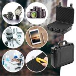 Relaxweex 14.3 x 11.4 x 4.5 Inch Waterproof Hard Case with DIY Customizable Foam Insert Portable Protective Case with Knife for Camera Drones Equipments Tools Test Instruments (Black)