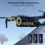 CHUBORY X10 PRO GPS Drone with Camera for Adults 4K UHD, 90 Min Long Flight Time,3280 FT Long Control Range, Auto Return, Follow Me, Brushless Motor, 5G FPV RC Quadcopter for Beginners(<0.55bl)