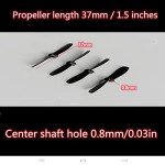 skrnrhrery Mini Propeller, Suitable for RC Aircraft Special Nylon Props Central axis 0.8MM Blade Length 46/42/37/MM Positive and Negative AB propellers Mini Quadcopter Accessories (37mm)