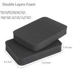 Hard Case with DIY Customizable Foam Inserts, EVA Shock Resistant Outdoor Hard Case for Small Drones, Storage and Transporting SLR Cameras, Digital Video Cameras, Pistols, Portable Speaker And More