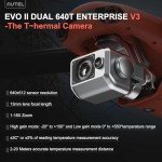 Autel Robotics EVO II Dual 640T Enterprise V3, Support Remote ID, 640 * 512@30 fps T~hermal Imaging, 0.8" RYYB CMOS 8K Sensor, DRI Ranges, 1-16x Zoom, 42 Mins,15KM Transmission