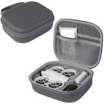 PONYRC Carrying Case for DJI NEO, Portable PU Leather Travel Storage Bag for DJI NEO Drone and Accessories, Grey