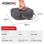 PONYRC Carrying Case for DJI NEO, Portable PU Leather Travel Storage Bag for DJI NEO Drone and Accessories, Grey