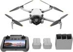 DJIXJ Mini 4 Pro Fly More Combo with DJI RC 2, Drones with Camera for Adults 4K, Under 0.549 lbs/249 g, 3 Batteries for up to 102 Mins Flight Time, Smart Return to Home, Drone for Beginners