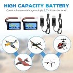 AMZZN 2PCS 3.7V 350mAh 1S Lipo Battery with Molex Plug and USB for Syma X11C WLToys V911S RC Drone,XK A150 BF-109 FX651 FX621 Z60 Jet F-16 F-22 F-35 Glider (2PCS Battery+2USB)