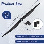 Libima 40 Pcs Plastic Propeller for STEM Activities Fold Resistant Propeller Blades with Rubber Band Hooks for Airplanes and Helicopters from Research Institution, 7.1 Inches(Black)
