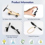 Libima 40 Pcs Plastic Propeller for STEM Activities Fold Resistant Propeller Blades with Rubber Band Hooks for Airplanes and Helicopters from Research Institution, 7.1 Inches(Black)