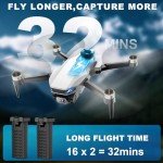 Drone with Camera for Adults, 2K HD GPS Drones with Auto Return, Follow Me, Circle Fly, Waypoint Fly, Optical Flow, Brushless Motor, Foldable 5G Transmission FPV Quadcopter