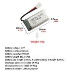 MOONZON 5PCS 3.7V 400mAh Lithium Battery with 5-in-1 Charger for Syma Q11 H99W JJRC H31 H6C H98 TR-C385 TR-F22 TR-P51 Quadcopter Spare Parts Aircraft Model Drone