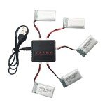MOONZON 5PCS 3.7V 400mAh Lithium Battery with 5-in-1 Charger for Syma Q11 H99W JJRC H31 H6C H98 TR-C385 TR-F22 TR-P51 Quadcopter Spare Parts Aircraft Model Drone