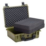 MEIJIA Portable All Weather Waterproof Camera Case with Customizable Fit Foam,Fit Use of Drones,Camera,Equipments,Pistols, 15.98x12.99x6.85inches(Green)