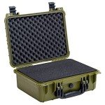 MEIJIA Portable All Weather Waterproof Camera Case with Customizable Fit Foam,Fit Use of Drones,Camera,Equipments,Pistols, 15.98x12.99x6.85inches(Green)