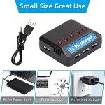 Crazepony 5PCS 3.7V Lipo Battery USB Charger, Drone Batteries 400mAh Lipo Battery with 5in1 Battery Charger for H99W H31 H6C H98 TR-C385 TR-P51 TR-F22 Quadcopter Parts Rechargable Batteries