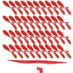 Libima 40 Pcs Plastic Propeller for STEM Activities Fold Resistant Propeller Blades with Rubber Band Hooks for Airplanes and Helicopters from Research Institution, 7.1 Inches(Red)