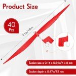 Libima 40 Pcs Plastic Propeller for STEM Activities Fold Resistant Propeller Blades with Rubber Band Hooks for Airplanes and Helicopters from Research Institution, 7.1 Inches(Red)