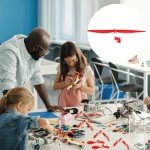 Libima 40 Pcs Plastic Propeller for STEM Activities Fold Resistant Propeller Blades with Rubber Band Hooks for Airplanes and Helicopters from Research Institution, 7.1 Inches(Red)