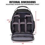USA Gear Drone Backpack - Drone Case Compatible with DJI Mavic Pro, Spark Mini, Ryze Tello, Yuneec Breeze and More - Customizable Interior, Weather Resistant, Storage for Drone Accessories - Black