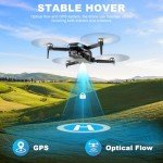 GPS Drone with Camera for Adults, 2K HD FPV Drones with Auto Return, Follow Me, Circle Fly, Waypoint Fly, Stable Hover, Brushless Motor, Foldable 5G Transmission Remote Control Quadcopter