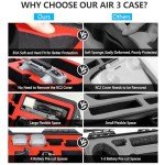 FPVtosky Hard Case for DJI Air 3S/Air 3 Drone/Fly More Combo, Waterproof Air 3S Hard Shell Carrying Case Accessories, Compatible with DJI RC2/ RC-N2/ RC Pro, Up to 8 Batteries