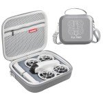 "Father&I" Drone Neo Combo Accessories Only (Carry-ing) Protective Protector Case Hard Storage Bag Holder for Dji Neo Crossbody&Two Way Zipper&Ultra-Compact&Small Carrier, Grey Morandi (NOT Silicone)