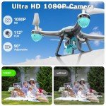 Drone with 1080P Camera for Beginners, Remote Control Quadcopter with Gestures Selfie, Altitude Hold, One Key Start, 3D Flips, 2 Batteries, Toy for Beginners, White