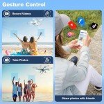 Drone with 1080P Camera for Beginners, Remote Control Quadcopter with Gestures Selfie, Altitude Hold, One Key Start, 3D Flips, 2 Batteries, Toy for Beginners, White