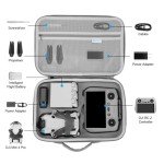 Skyreat Mini 4 Pro RC 2 Case, Portable PU Leather Storage Shoulder Bag for DJI Mini 4 Pro Fly More Combo Kit Accessories
