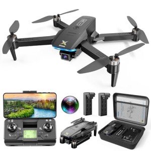 X-shop GPS Drones with Camera for Adults 4K, Brushless Motor FPV RC Quadcopter with Auto Return, Follow Me, Headless Mode, 50 Mins Long Flight, Lightweight and Foldable Drone for Beginner