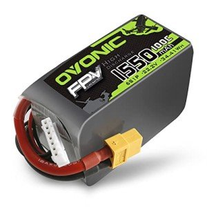 OVONIC 6S Lipo Battery 100C 1550mAh 22.2V Lipo Battery with XT60 Connector for RC FPV Racing Drone Quadcopter