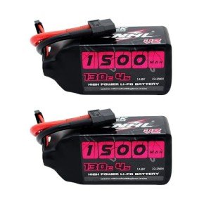 CNHL 1500mAh 130C 4S Lipo Battery 14.8V with XT60 Plug for FPV Drone Racing RC Quadcopter Helicopter Airplane Boat Car(2 Packs)
