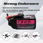 CNHL 1500mAh 130C 4S Lipo Battery 14.8V with XT60 Plug for FPV Drone Racing RC Quadcopter Helicopter Airplane Boat Car(2 Packs)