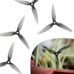 16pcs Fpv Drone Props Propeller: HQProp Ethix S5 Light Grey 5x4x3 Tri-Blade 5 Inch Props for 4S 6S FPV Freestyle Racing,8xCW 8xCCW