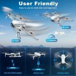 Drone with Camera, 2K HD FPV Drone with Brushless Motor, Altitude Hold, Gesture Selfie, 3D Flips, Waypoint Fly, One Key Take Off/Landing, Foldable Mini Drones for Adults and Beginners