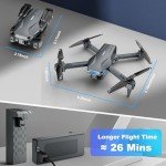 Drones with Camera for Adults 1080P HD Foldable Drone with Carrying Case Drones for Kids with One Key Take Off/Land, 3 Speed Mode, 360° Flip Grey