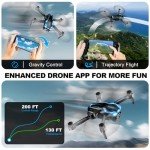 2K HD FPV Drone with Camera for Adults - Altitude Hold, One-Key Takeoff/Landing, 3 Speed Modes, Headless Mode, 2 Batteries, Foldable & Portable, Best Gifts for Beginners, Teen Boys & Girls